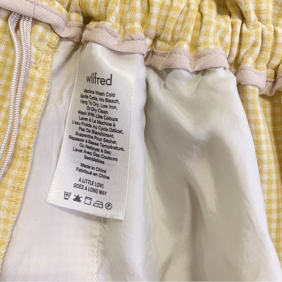 ARITZIA WILFRED Gelas Short Mini Chk Sun Ray/White (belt missing) size 6 - Picture 9 of 15